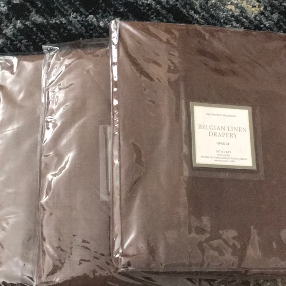 Restoration hardware Belgian linen drapery.